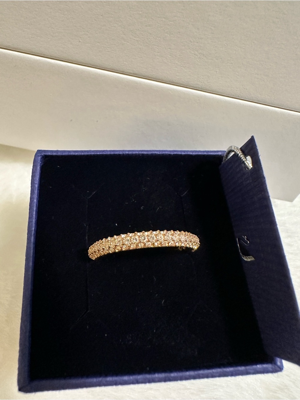 Rose Gold Pave Crystal Women's Eternity Band - Size 8
